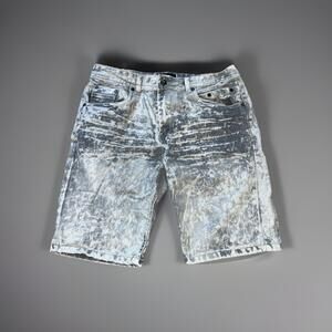 Steve's Jeans Men's Shorts Gray Distressed Paint Splatter 32